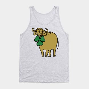 St Patricks Day Ox with Shamrock Tank Top